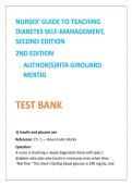 Nursing TestBank2026&colon; Diabetes Test Bank &vert; Mertig DSME NCLEX Questions &vert; Patient Teaching MCQs with Rationales &lpar;All Chapters&rpar;