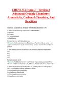 CHEM 332 Exam 3 &ndash; Version A  Advanced Organic Chemistry&colon;  Aromaticity&comma; Carbonyl Chemistry&comma; And  Reactions 