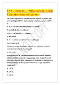 UNE - Chem 1011 - Midterm Study Guide Exam Questions and Answers 