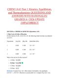 CHEM 1AA3 Test 1&colon; Kinetics&comma; Equilibrium&comma;  and Thermochemistry QUESTIONS AND  ANSWERS WITH RATIONALES&sol;  GRADED A&plus;&sol;2026 UPDATE  &sol;100&percnt;CORRECT