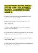 NAIL TECHNICIAN PRACTICE TEST 2026 UPDATED TO PASS FINAL SCRIPT FULL SOLUTIONS AND CORRECT ANSWERS GRADED A&plus;