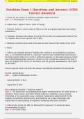 Nutrition Exam 1 Questions and Answers &lpar;100&percnt;  Correct Answers&rpar;