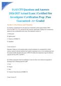 IAAI CFI Questions and Answers 2026&sol;2027 Actual Exam &vert; Certified Fire Investigator Certification Prep &vert; Pass Guaranteed - A&plus; Graded