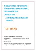 Nursing TestBank2026&colon; Diabetes Test Bank &plus; NCLEX Questions &vert; Mertig DSME Study Guide &vert; Patient Teaching MCQs with Rationales