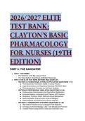 2026&sol;2027 Test Bank for Clayton's Basic Pharmacology for Nurses &lpar;19th Edition&rpar; &vert; NCLEX Ready MCQs