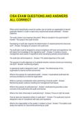 CISA EXAM QUESTIONS AND ANSWERS ALL CORRECT 