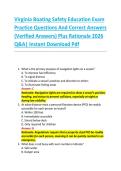 Compilation Bundle for Virginia Boating Safety Education Exams Practice Questions And Correct Answers &lpar;Verified Answers&rpar; Plus Rationale 2026 Q&A&vert; Instant Download Pdf
