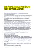 CISA TESTBANK QUESTIONS WITH 100&percnt; CORRECT ANSWERS 