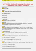 ATI TEAS 6 - English & Language Questions and  Answers &lpar;100&percnt; Correct Answers&rpar; 