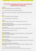 ATI TEAS 6&colon; Reading Questions and Answers  &lpar;100&percnt; Correct Answers&rpar;
