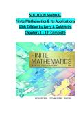 SOLUTION MANUAL Finite Mathematics & Its Applications 13th Edition by Larry J&period; Goldstein&comma; Chapters 1 - 12&comma; Complete