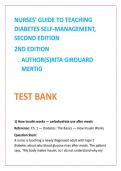 Nursing TestBank2026&colon; Diabetes Test Bank &vert; NCLEX Diabetes Questions &vert; Mertig DSME Study Guide with Rationales