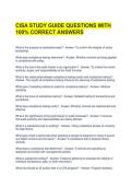 CISA STUDY GUIDE QUESTIONS WITH 100&percnt; CORRECT ANSWERS 