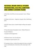 NATIONAL BOARD DENTAL HYGIENE PACKAGE DEAL 2026 FULL QUESTIONS AND CORRECT ANSWERS PASSED