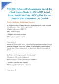 NSG 5003 Advanced Pathophysiology Knowledge Check Quizzes Weeks 1-10 2026&sol;2027 Actual Exam &vert; South University 100&percnt; Verified Correct Answers &vert; Pass Guaranteed - A&plus; Graded