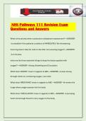 NHS Pathways 111 Revision Exam Questions and Answers