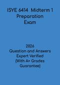 ISYE 6414 Midterm 1 Prep PDF &vert; Regression Analysis Study Guide & Practice Questions