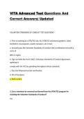 VITA Advanced Test Questions And Correct Answers&vert; Updated
