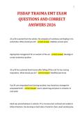FISDAP TRAUMA EMT EXAM QUESTIONS AND CORRECT ANSWERS 2026