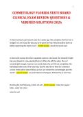 COSMETOLOGY FLORIDA STATE BOARD CLINICAL EXAM REVIEW QUESTIONS & VERIFIED SOLUTIONS 2026