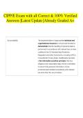 CIPP&sol;E Exam with all Correct & 100&percnt; Verified Answers &vert;Latest Update &vert;Already Graded A&plus;