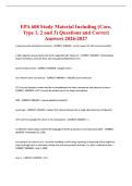 EPA 608 Study Material Including &lpar;Core&comma; Type 1&comma; 2 and 3&rpar; Questions and Correct  Answers 2026-2027 
