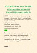 NCLEX NGN Pre-Test &lpar;Latest 2026&sol;2027 Update&rpar; Questions with Verified Answers &vert; 100&percnt; Correct&vert; Graded A&plus;