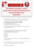 Texas Sanitarian Licensing Exam Test Bank Questions and Answers 2026 Study Guide