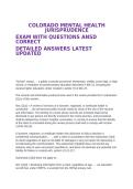 Test Bank for Colorado Mental Health Jurisprudence Exam &ndash; Latest Updated Version &lpar;Questions with Correct Detailed Answers&rpar;