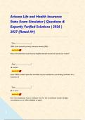 Arizona Life and Health Insurance State Exam Simulator &vert; Questions & Expertly Verified Solutions &vert; 2026 &vert; 2027 &lpar;Rated A&plus;&rpar;     