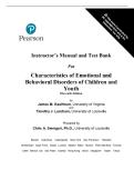 Solutions Manual & Test Bank For Characteristics of Emotional and Behavioral Disorders of Children and Youth 11th Edition By James M&period; Kauffman