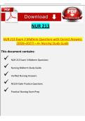 NUR 213 Exam 3 Midterm Questions & Answers 2026&ndash;2027 &vert; A&plus; Nursing Study Guide