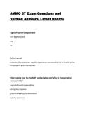 AMMO 67 Exam Questions and Verified Answers&vert; Latest Update