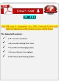 NUR 213 PTSD Exam Questions & Answers 2026&ndash;2027 &vert; Mental Health Nursing Study Guide