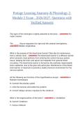 PORTAGE LEARNING ANATOMY & PHYSIOLOGY II MODULE 2 EXAM 2026&sol;2027 &vert; VERIFIED QUESTIONS AND ANSWERS &vert; COMPLETE STUDY GUIDE