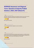 NCMHCE Assessment and Diagnosis Terms &vert; Questions & Expertly Verified Solutions &vert; 2026 &vert; 2027 &lpar;Rated A&plus;&rpar;
