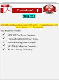 NUR 213 All-in-One Study & Exam Guide Bundle 2026&ndash;2027 &vert; A&plus; Verified Solutions