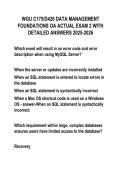 WGU C175&sol;D426 DATA MANAGEMENT  FOUNDATIONS OA ACTUAL EXAM 2 WITH  DETAILED ANSWERS 2025-2026