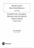 Instructor's Solutions Manual for Elementary Algebra&colon; Graphs and Authentic Applications&comma; 3rd edition by Jay Lehmann&comma; Chapter 1-11 &vert; All Chapters