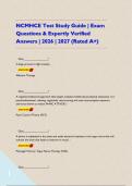 NCMHCE Test Study Guide &vert; Exam Questions & Expertly Verified Answers &vert; 2026 &vert; 2027 &lpar;Rated A&plus;&rpar;     