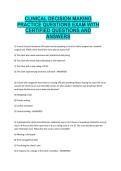 Clinical Decision Making &ndash; Practice Questions Exam &ndash; Certified Questions and Answers