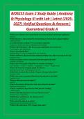 BIOS255 Exam 2 Study Guide &vert; Anatomy  & Physiology III with Lab &vert; Latest &lpar;2026 2027&rpar; Verified Questions & Answers &vert;  Guaranteed Grade A