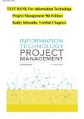 Test Bank for Information Technology Project Management &lpar;MindTap Course List&rpar; 9th Edition by Kathy Schwalbe&vert;&vert;ISBN&colon;9781337101356