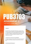 PUB3703 Assignment 2  2026 &vert; Due 3 April 2026 - Distinction Guaranteed
