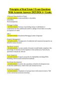 Principles of Real Estate I Exam Questions  With Accurate Answers 20252026 A&plus; Grade&period; 