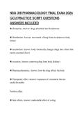 NSG 318 PHARMACOLOGY FINAL EXAM 2026 GCU PRACTICE SCRIPT QUESTIONS ANSWERS INCLUDED