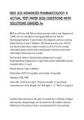 NSG 533 ADVANCED PHARMACOLOGY 4 ACTUAL TEST PAPER 2026 QUESTIONS WITH SOLUTIONS GRADED A&plus;