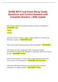 NURS 6013 Final Exam Study Guide Questions and Correct Answers with Complete Solution &vert; 2026 Update