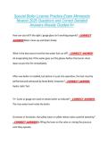 Special Boiler License Practice Exam Minnesota  Newest 2026 Questions and Correct Detailed  Answers Already Graded A&plus; 