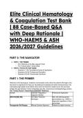 2026&sol;2027 Elite Clinical Hematology & Coagulation Test Bank &vert; 88 Case-Based Q&A with Deep Rationale &vert; WHO-HAEM5 & ASH 2026 Guidelines